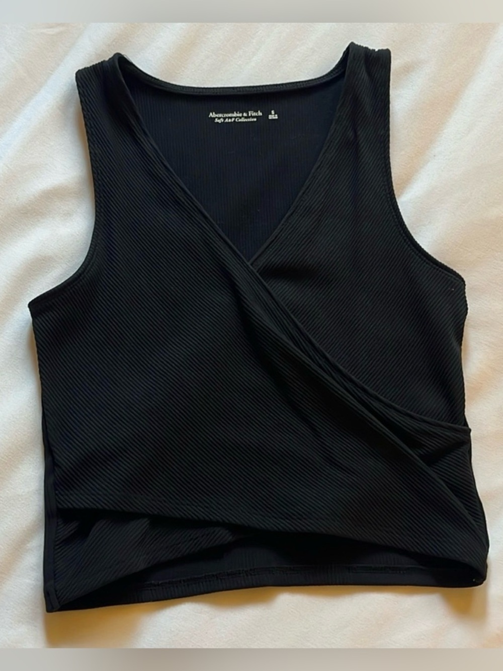 Abercrombie wrap front crop tank top